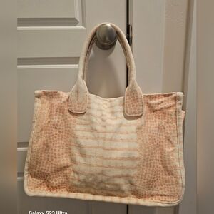 Vince Camuto Canvas Bag Coral And Cream